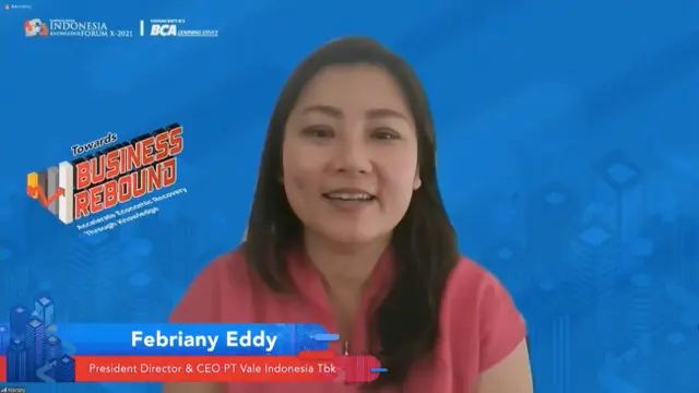 Presiden Direktur PT Vale Indonesia Tbk (INCO) Febriany Eddy (Dok: tangkapan layar/Pipit Ramadhani)