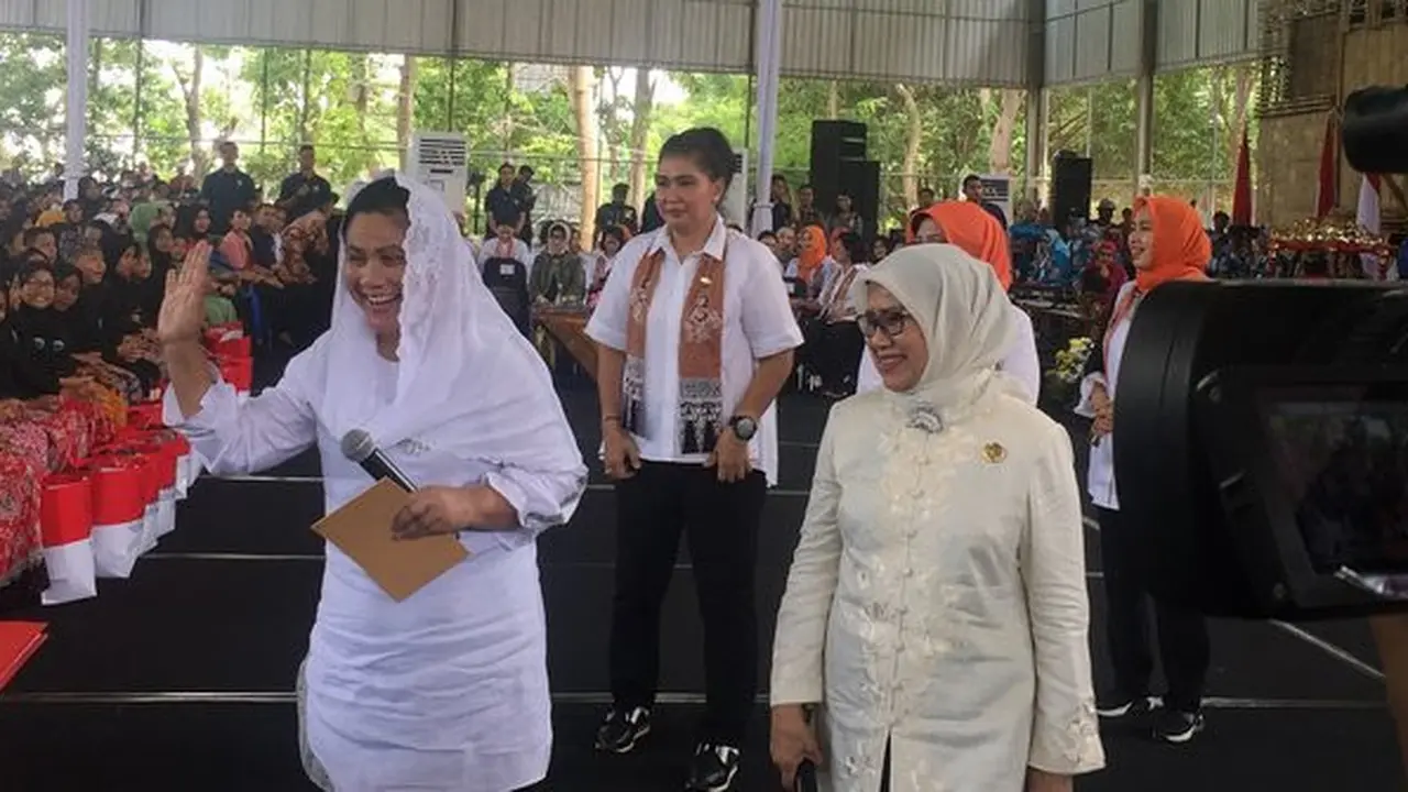 Ibu Negara Iriana Jokowi saat berkunjung ke Banyuwangi, Jawa Timur. (Istimewa)