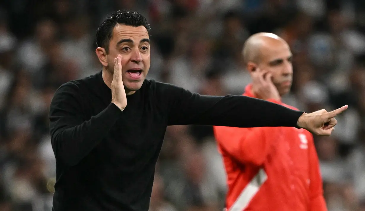 Rumor pemecatan Xavi pun marak bermunculan beberapa hari terakhir.  (JAVIER SORIANO / AFP)