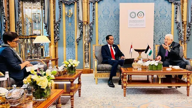 Presiden Joko Widodo (Jokowi) bertemu dengan Presiden Palestina, Mahmoud Abbas