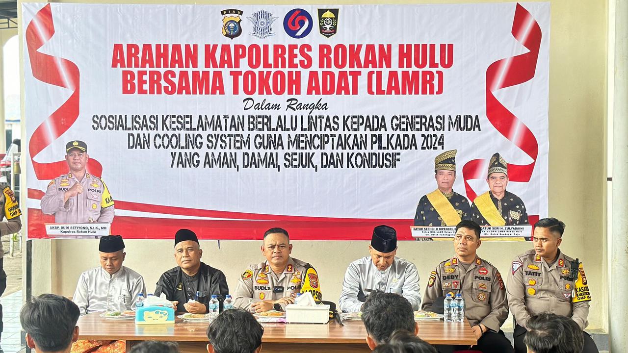 Kapolres Rohul Sosialisasikan Pilkada Damai dan Safety Riding