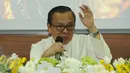 Uskup KAJ Mgr. Ignatius Suharyo saat menyampaikan pesan Paskah 2017 di Wisma Katedral, Jakarta, Minggu (16/4). Keuskupan Agung Jakarta (KAJ) juga membedah perilaku koruptif yang terjadi di Indonesia. (Liputan6.com/Helmi Fithriansyah)