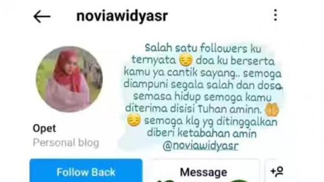 Celine Evangelista dapat pesat dari Novia Widyasari