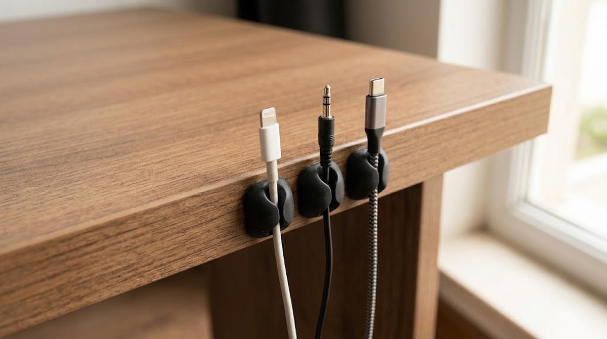 Klip Kabel di Tepi Meja