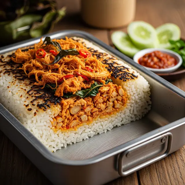 Nasi bakar tanpa daun pisang (Image by Gemini AI)