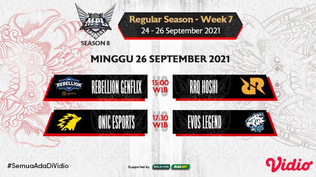 Link Live Streaming MPL Indonesia Season 8 Pekan Ketujuh di Vidio, Minggu 26 September 2021