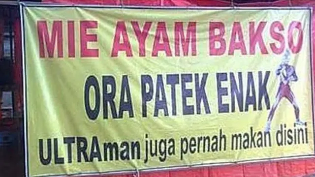 6 Spanduk Penjual Bakso dengan Tulisan Kocak Ini Bikin Geleng Kepala