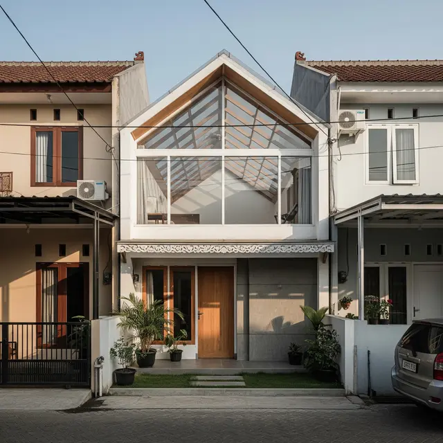 Desain Rumah yang Tetap Terang Meski Berdempetan dengan Tetangga/Gemini AI