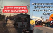 Pengendara harus mencari jalan alternatif karena pernikahan menutup akses jalur utama.