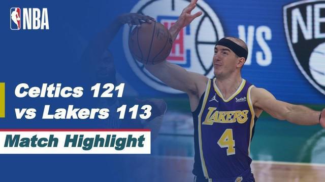 Berita video highlights NBA pertandingan Boston Celtics melawan LA Lakers, Jumat (16/4/2021).