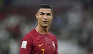 Pemain Portugal, Cristiano Ronaldo saat laga 16 besar Piala Dunia 2022 melawan Swiss yang berlangsung di Lusail Stadium, Selasa (06/12/2022) waktu setempat. (AP/Pavel Golovkin)