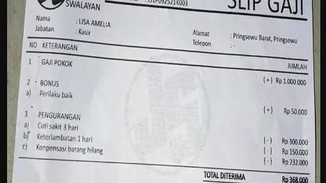 Hoaks slip gaji karyawan