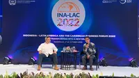 Forum bisnis INALAC 2022 yang akan menjadi wadah bagi para pengusaha dan pelaku ekspor-impor antara Indonesia dengan Amerika Latin-Karibia. Acara ini digelar di Tangerang pada 17-18 Oktober 2022. (Liputan6/Benedikta Miranti).