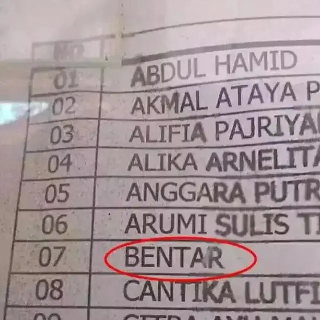 6 Nama Siswa Tertulis di Daftar Hadir Ini Unik, Bikin Guru Salah Fokus
