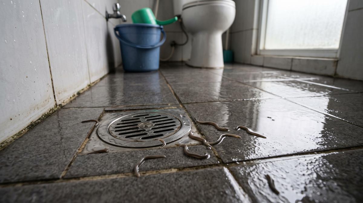 Mengatasi Cacing yang Muncul di Kamar Mandi