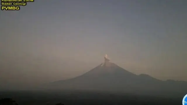 Gunung Semeru erupsi dengan ketinggain abu vulkanik 600 meter di atas permukaan laut (istimewa)