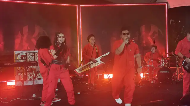 Grup band Methosa manggung di Horror Festival di Bintaro Xchange, Tangerang Selatan, baru-baru ini.