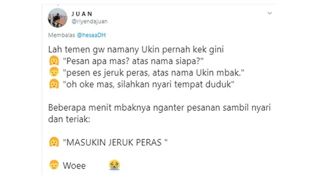 6 Cerita Warganet saat Pelayan Salah Tulis Nama Ini Kocak