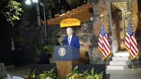 Presiden Amerika Serikat Joe Biden mengaku menghabiskan waktu kurang lebih 3,5 jam saat berbincang dengan Presiden China Xi Jinping (Liputan6.com/Teddy Tri Setio Berty)