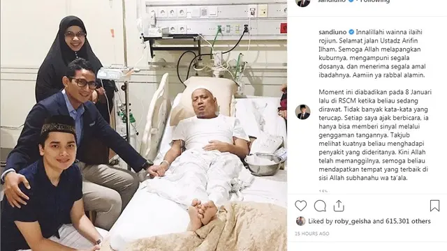 Ustaz Arifin Ilham (Foto: Instagram/@sandiuno)