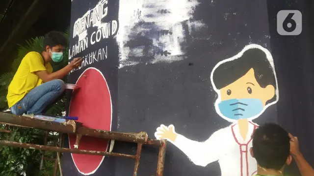 Mural Pencegahan COVID-19 Hiasi Kolong Jalan Tol Dalam Kota