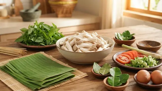 Bahan-bahan Pepes Jamur Kemangi