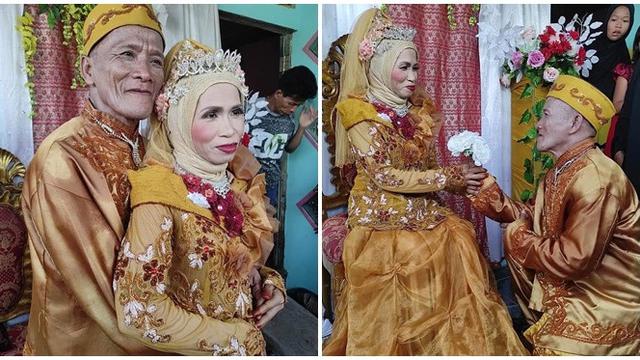 Viral Pernikahan Lansia Berusia 60 Tahun, Ini 6 Potretnya Tunjukkan Rasa Bahagia