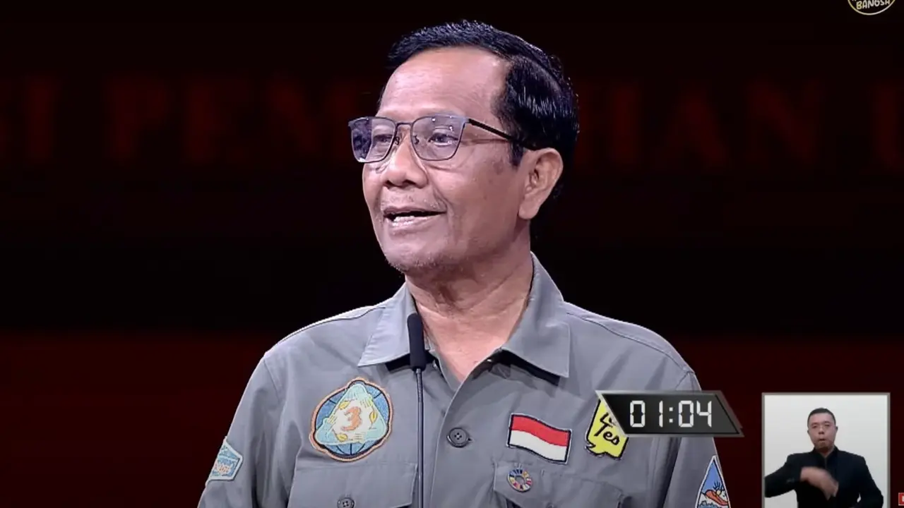 Calon Wakil Presiden Nomor Urut 03 Mahfud MD dalam debat Cawapres