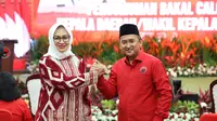 Airin Rachmi Diany dan Ade Sumardi diusung sebagai sebagai bakal calon gubernur dan calon wakil gubernur oleh PDIP, Senin (26/8/2024). (Istimewa)