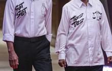 Ganjar-Mahfud Pakai Baju Putih Bertuliskan Sat-Set dan Tas-Tes Saat Debat Capres, Ini Maknanya