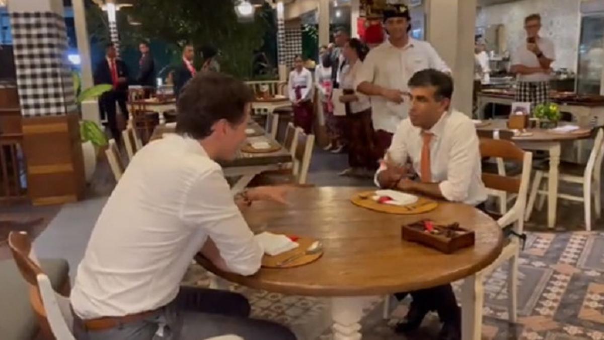 Canadian Prime Minister Justin Trudeau hangs out with British Prime Minister Rishi Sunak in Bali, orders beer and mango spritz