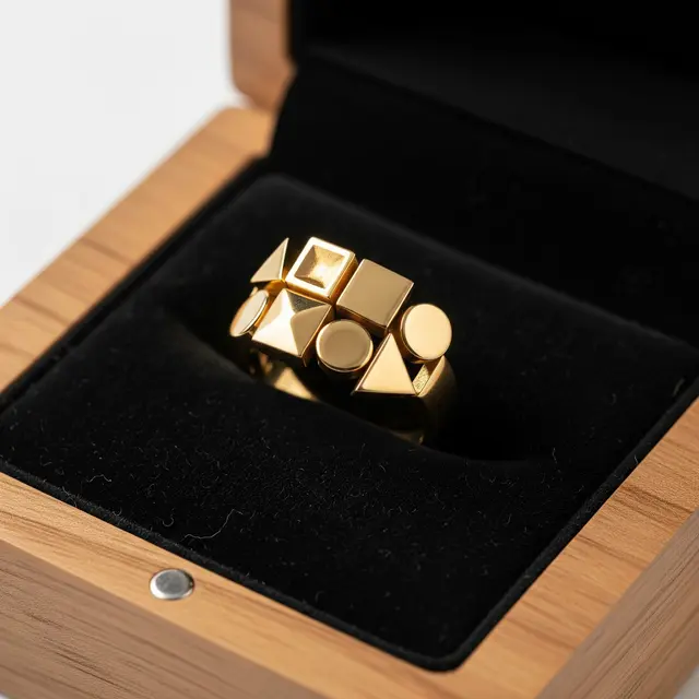 Model Cincin Emas Dubai Terbaru 2025 Model Geometris Kontemporer