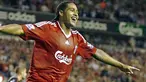 Selebrasi gol bek Liverpool, Glen Johnson dalam partai Liga Premier kontra Stoke City di Anfield, Liverpool, 19 Agustus 2009. AFP PHOTO/IAN KINGTON