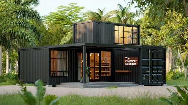 Desain Warung Jualan Kontainer dari Baja Ringan/ Ilustrasi AI