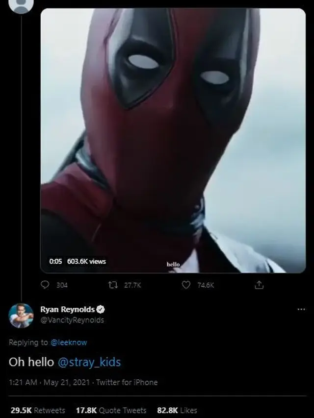 Unggahan Ryan Reynolds. (Twitter/ Ieeknow - VancityReynolds)