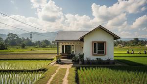 Gambar Rumah Sederhana 6x9 di Kampung Dekat Sawah yang Jadi Tren Desain 2026/ Ilustrasi gambar AI