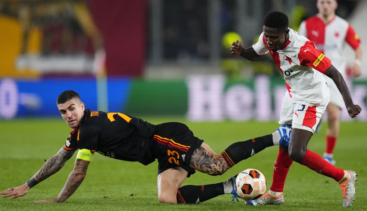 Kekalahan ini membuat Roma kehilangan puncak klasemen Grup G Liga Europa. (AP Photo/Petr David Josek)