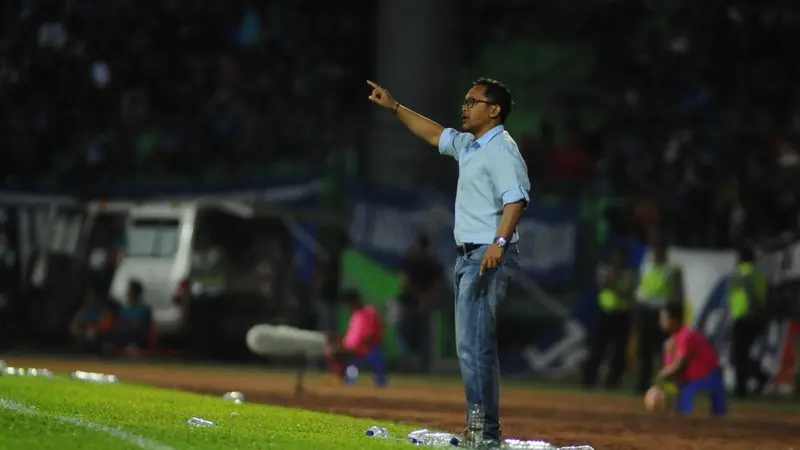 Pelatih Arema FC Aji Santoso (Liputan6.com / Rana Adwa)