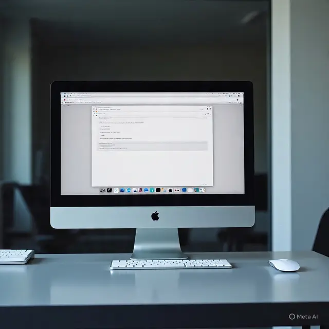 Ilustrasi iMac dengan macOS.
