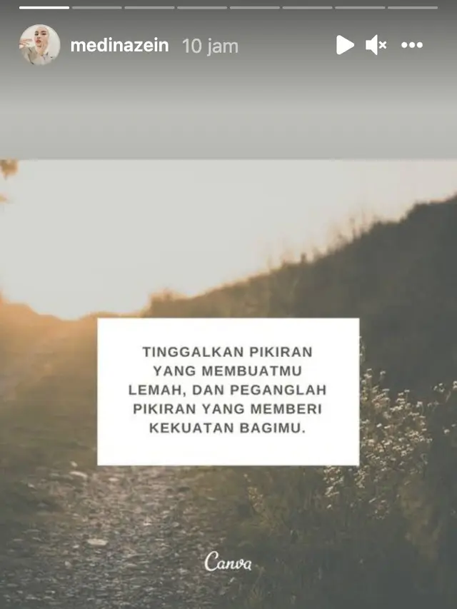 Unggahan Medina Zein. (Foto: Instagram @medinazein)