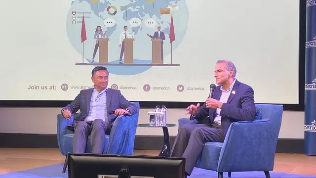 Wamenlu AS Richard Verma dalam kunjungannya ke Indonesia menyebut implementasi kerangka kerja sama ekonomi Indo-Pasifik terus ditingkatkan (Liputan6.com/Teddy Tri Setio Berty).