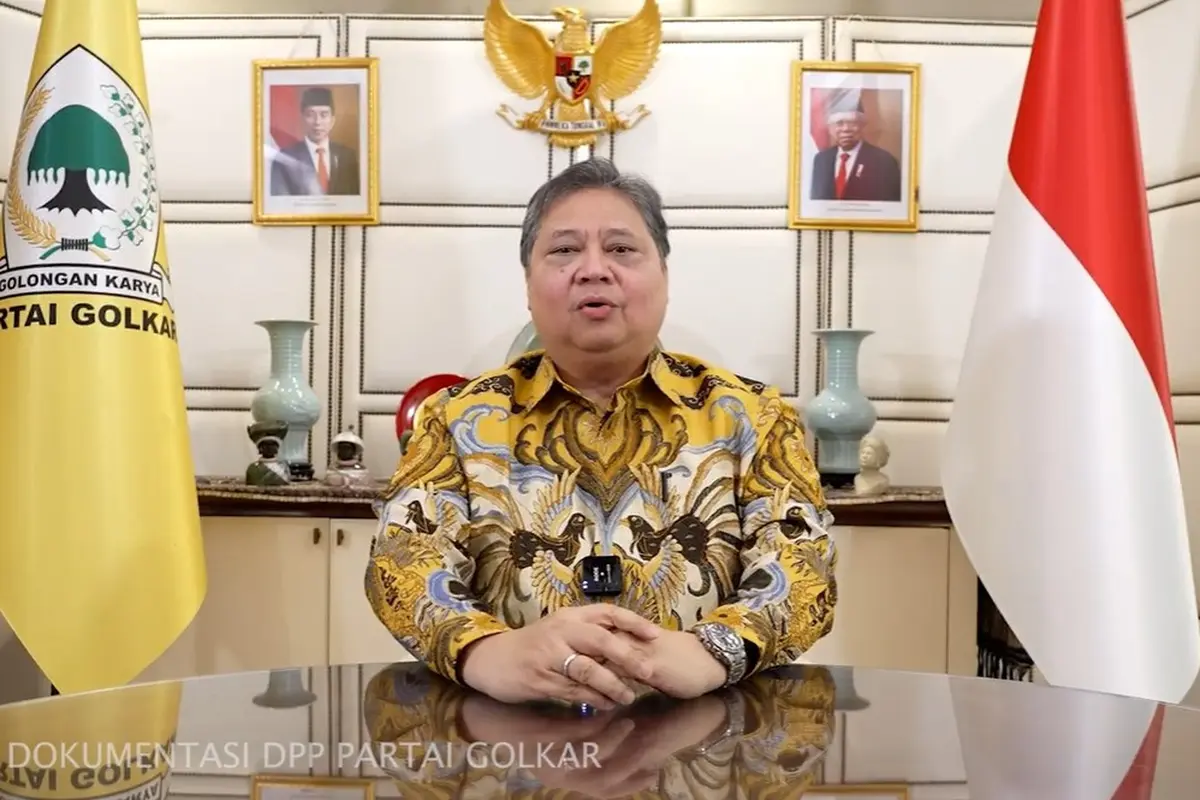 Airlangga Hartarto menyampaikan Pidato Resmi Pengunduran Diri sebagai Ketua Umum Partai Golkar.
