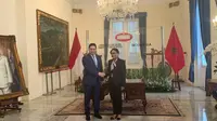 Menlu Retno terima kunjungan kerja dari Menlu Maroko, Nasser Bourita di Gedung Pancasila, Kementerian Luar Negeri.(Source: Liputan6.com/Benedikta Miranti T.V)