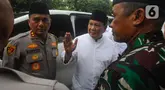 Presiden terpilih, Prabowo Subianto tiba untuk menghadiri acara halalbihalal Pengurus Besar Nahdlatul Ulama (PBNU) di Jalan Kramat Raya, Jakarta Pusat, Minggu (28/4/2024) sore. (merdeka.com/Arie Basuki)