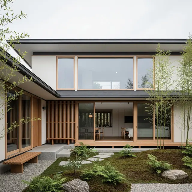 Model Rumah Desa Japandi Minimalis (Image by Gemini AI)