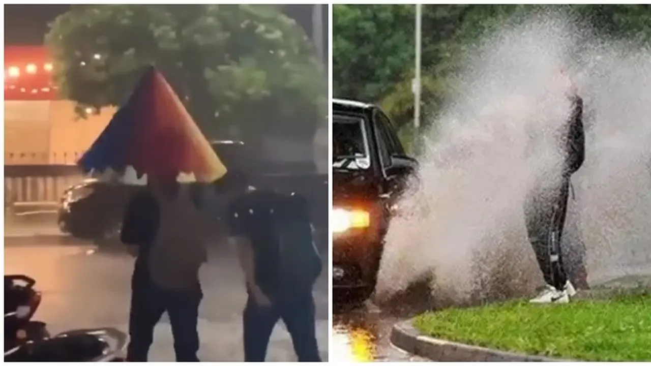 6 Momen Apes Jalan Kaki ketika Hujan Bikin Elus Dada, Jadi Basah Kuyup