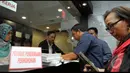Para pemohon, mengatakan UU yang baru disahkan tersebut menghilangkan kata-kata keterwakilan perempuan), Jakarta, Selasa (19/8/2014) (Liputan6.com/Panji Diksana)