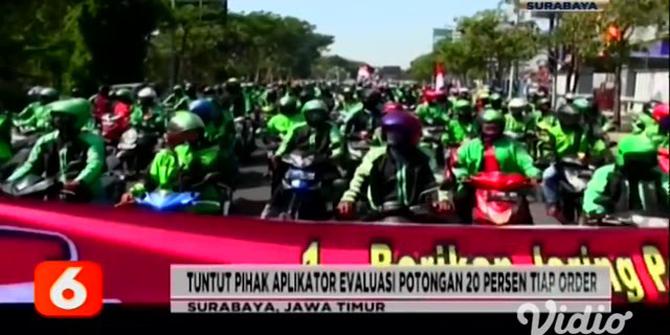 VIDEO: Apa Saja Tuntutan Demo Ribuan Ojek Online di Surabaya ?