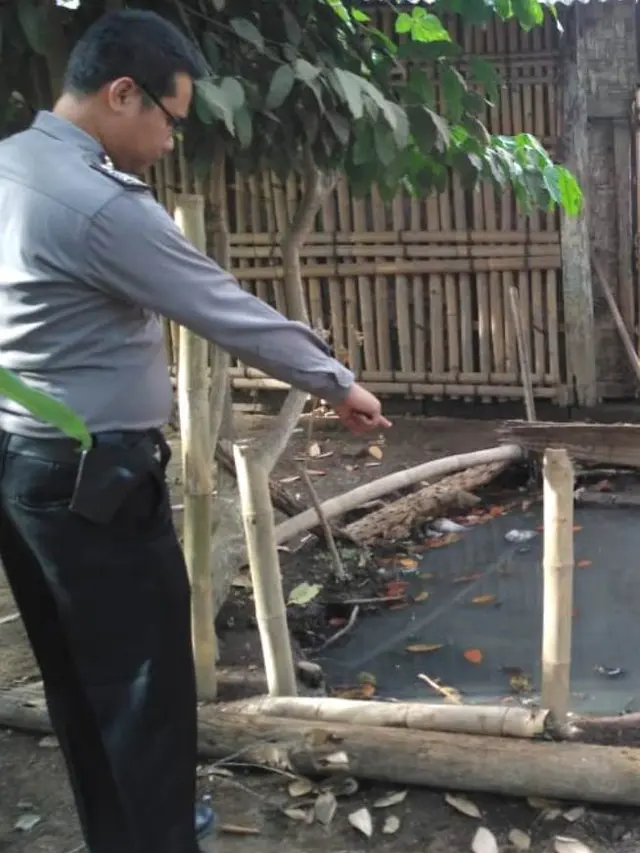 Comberan atau kubangan tempat pembuangan limbah rumah tangga yang menyebabkan balita tewas di Kebumen. (Foto: Liputan6.com/Humas Polres Kebumen/Muhamad Ridlo)