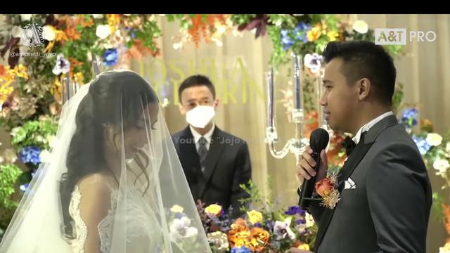 Pemberkatan nikah Joshua Suherman dan Clairine Clay (Sumber: YouTube/Jojo and Clay)